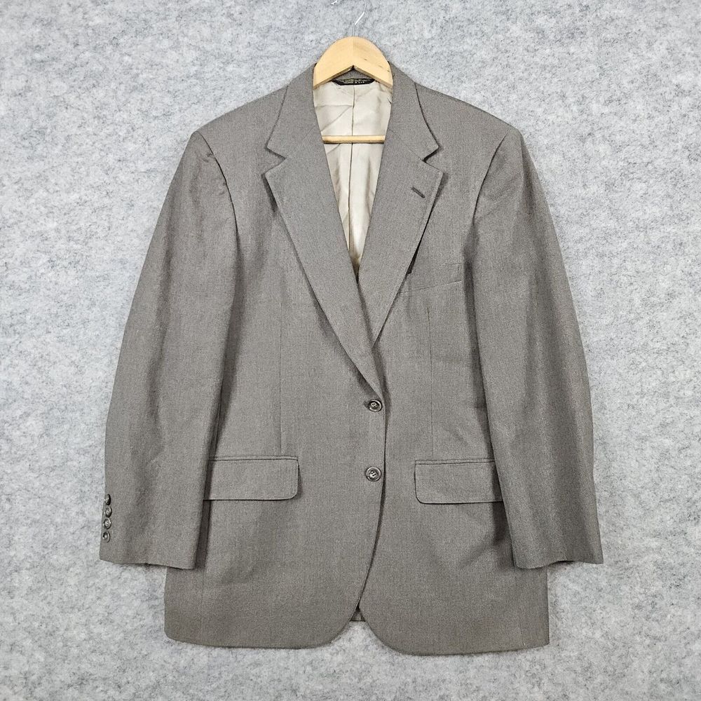 Bloomingdale's Men's Store Traditionalist Size 40R Taupe Wool Blazer Union‎ Made